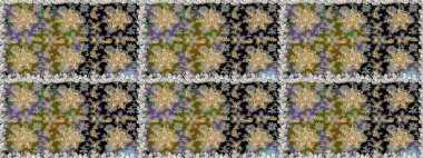 Damask altın soyut çiçek gri renklerde pürüzsüz desen. Raster illüstrasyonu. Süsleme.