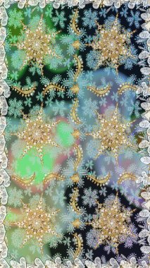 Gri renklerdeki altın elementler. Şık bir grafik desen. Kusursuz raster arka plan. Duvar kâğıdı barok, İspanyol kumaşı. Çiçek deseni.