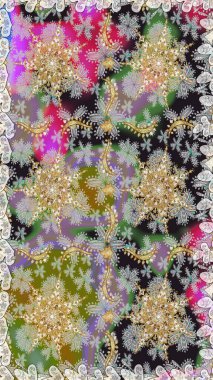 Barok tarzında kusursuz bir doğulu süsü. Gri renklerdeki altın elementler. Geleneksel klasik Raster Golden.