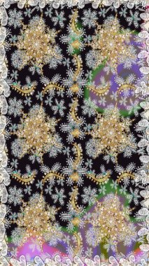 Doğulu stil, altın elementli gri renkli altın desenli arabesk yapar. Raster altın desen. Kusursuz kıvırcık saçlar..