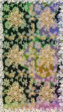 Barok tarzında kusursuz bir doğulu süsü. Geleneksel klasik raster altın pürüzsüz desen. Gri renklerdeki altın elementler.