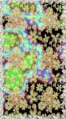 Barok tarzında kusursuz bir doğulu süsü. Raster oryantal süs. Altın elementlerle nötr renklerde altın desen. Geleneksel klasik altın desen.