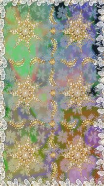 Klasik klasik klasik arka plan. Geleneksel oryantasyon süsü. Kusursuz klasik raster nötr ve altın desenli.