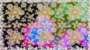 Kusursuz klasik raster nötr ve altın desenli. Geleneksel oryantasyon süsü. Klasik vintage arkaplan.