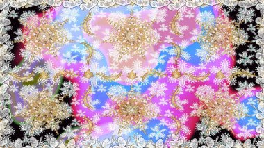 Tarafsız renklerde altın element. Damask arkaplanı tekerrür ediyor. Antika altın tekrarlanabilir duvar kağıdı. Barok tarzında altın çiçek süsü..