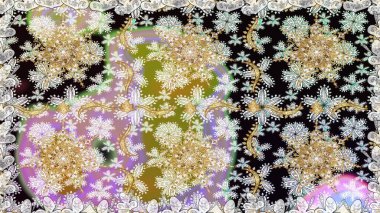 Tarafsız renklerde, altın elementlerle klasik, pürüzsüz desen. Noel 2019, kar tanesi, yeni yıl.