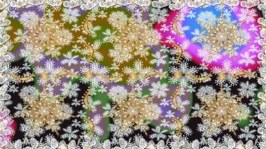 Geleneksel klasik altın desen. Raster oryantal süs. Gri renkli ve altın elementli altın desenli. Barok tarzında kusursuz bir doğulu süsü..