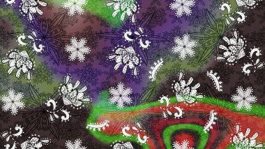 Raster illüstrasyonu. Asya tekstil tarzında. Gri ve kahverengi renkli çiçekler. Çiçek desenli çizim. Raster illüstrasyonu.