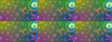 Küçük renkli çiçekler. Robot resim. Moda baskıları için zarif bir şablon. Küçük çiçekte güzel bir desen. Motley illüstrasyonu. Çiçekli yaz çiçekleri.