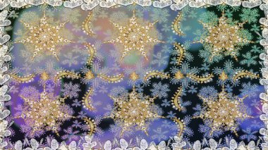 Gri renkli geleneksel Arapça dekor. Süslü dantel iz sürücü. Çiçekli süslemeli, pürüzsüz bir desen. Doğu tarzında klasik tasarım öğesi. Duvar kağıdı için altın süslü illüstrasyon.