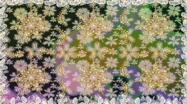 Kusursuz soyut bir arkaplan. Raster illüstrasyonu. Oriental raster klasik nötr, gri ve altın desenli.