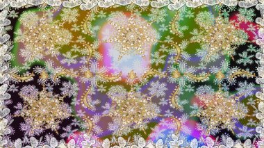 Kusursuz raster arka plan. Duvar kâğıdı barok, İspanyol kumaşı. Çiçek deseni. Tarafsız ve gri renklerde altın elementler. Şekil grafik deseni.