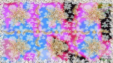 Soyut duvar kâğıdı, ambalaj dekorasyonu. Kış sembolü, Mutlu Noeller, Mutlu yıllar 2019. Tarafsız ve gri renklerde Raster altın deseni. Altın kar taneleri basit, pürüzsüz desen.