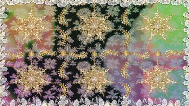 Duvar kâğıdı barok, İspanyol kumaşı. Gri ve nötr renklerde altın elementler. Çiçek deseni. Şık bir grafik desen. Kusursuz raster arkaplanı.