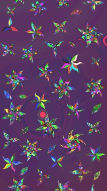 Şirin çiçekler. Raster Moda kumaş deseni. Çizgi çizimi deseni.