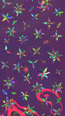 Mor ve mor renkli çiçekler. Elle boyanmış suluboya resim çizimi çiçekler ve bitkiler.