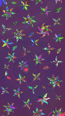 Chichi 'nin kumaş kalıbını çiz. Düz Çiçek Elementleri Tasarımı. Raster illüstrasyonu. Çiçek deseni. Renkli Bahar Teması çizim şablonu.