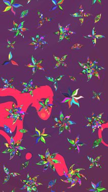 Raster illüstrasyonu. Şatafatlı bahar bahçesi dokusu. Çiçek deseni. Çiçek çizimi arkaplanı.