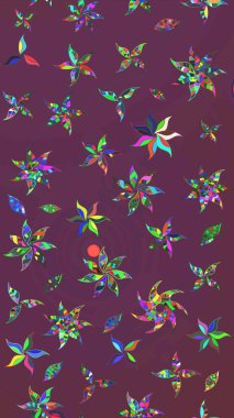 Sketch Floral Pattern in Raster illustration. Fancy fabric pattern. Colour Spring Theme sketch pattern Background. Flat Flower Elements Design.