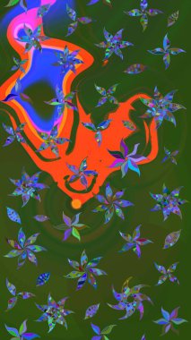 Çizim çiçek deseni duvar kağıdı, web sitesi arka planı, ambalaj kağıdı, davetiye, broşür, afiş veya web sitesi için kullanılabilir. El çizimi Raster çizimi. Karalama elementleri.