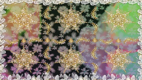 Duvar kâğıdı barok, İspanyol kumaşı. Gri ve nötr renklerde altın elementler. Çiçek deseni. Şık bir grafik desen. Kusursuz raster arkaplanı.