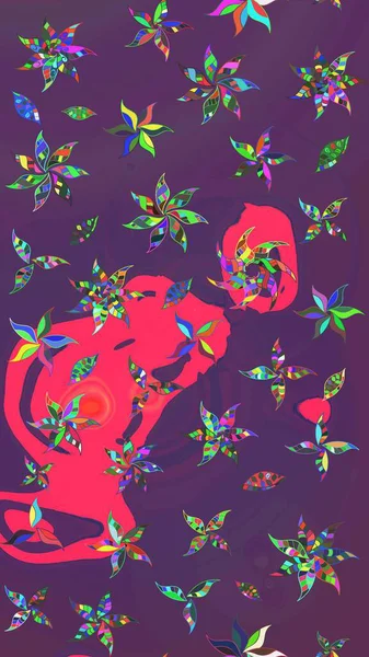 Çiçekli yaz çiçekleri. Küçük çiçekte güzel bir desen. Küçük renkli çiçekler. Motley illüstrasyonu. Moda baskıları için zarif bir şablon. Çizim.