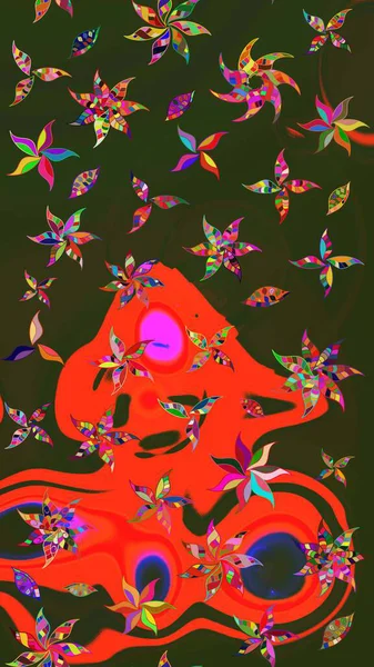 Yeşil ve gri renkli çiçekler. Nazikçe, güzel çiçek arkaplanı. Raster çiçek desenli ve çiçekli..