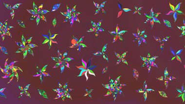 Çizgi çizimi kalıbı. Raster Moda kumaş deseni. Şirin çiçekler..