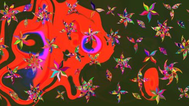 Taslak dekoratif arka plan, çiçek mandala. Yeşil ve gri renklerde. Çiçek. Raster illüstrasyonu.