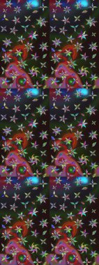 Düz Çiçek Elementleri Tasarımı. Renkli Bahar Teması eskiz kalıbı. Raster illüstrasyonundaki çiçek desenli çizim. Gri ve kahverengi renkte çiçekler.