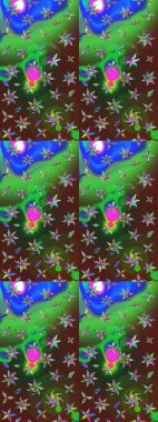 Küçük çiçekte güzel bir desen. Robot resim. Çiçekli yaz çiçekleri. Moda baskıları için zarif bir şablon. Motley illüstrasyonu. Küçük renkli çiçekler..