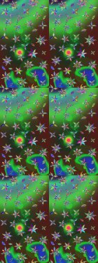 Tekstil veya kitap kapakları, imalat, duvar kağıtları, baskı, hediye paketi ve yapıştırma kitabı için çiçek eskizi geçmişi. Küçük çaplı çiçeklerdeki basit şirin desenler. Raster illüstrasyonu.