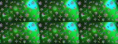 Modern, yeşil ve mavi raster arka plan duvar kağıdı çizimi, klasik çizgili desenli desenli çiçekler, çiçekli süsler. Çiçekli el çizimi çizimi deseni.