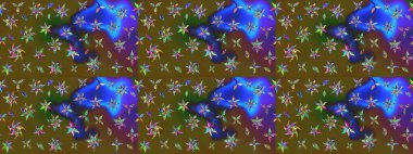 Çiçekleri, deniz kabukları, mandalaları ve suluboya efektleriyle donanma geçmişi. Eskiz modeli etnik tasarım. Yatak çarşafları, ceket, paket tasarımı, kumaş ve moda kavramları için tekstil baskısı.