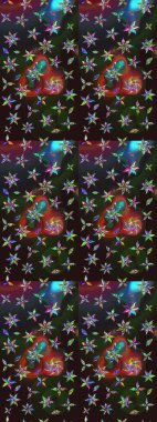 Düz Çiçek Elementleri Tasarımı. Renkli Bahar Teması eskiz kalıbı. Raster..