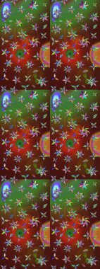 Egzotik çiçekler, kahverengi ve yeşil renkler üzerine botanik, parlak klasik doğa. Raster illüstrasyonu. Klasik tropikal doğal elementlerin suluboya seti.