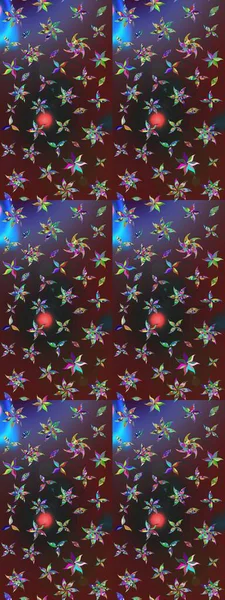 Raster illüstrasyonu. Mor ve kahverengi renkte mor ve kahverengi papatya deseni. Mor ve kahverengi renklerde.