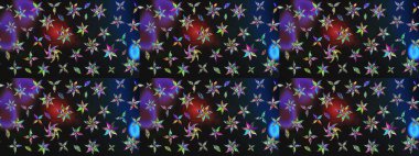 Renkli Bahar Teması eskiz kalıbı. Düz Çiçek Elementleri Tasarımı. Raster illüstrasyonundaki çiçek desenli çizim. Süslü kumaş deseni.