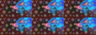 Mor ve mavi renkte güzel bir tekstil. Suluboya çiçekli çiçek deseni. Raster illüstrasyonu.