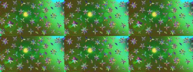 Çiçek arkaplan. Raster deseni. Doğa. Çiçek kolajı. Küçük çiçekte güzel bir desen var. -yeşil ve mavi çiçekler. Çiçek bileşimi.