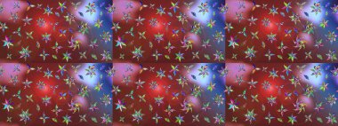 Çiçek deseni. Raster güzel kumaş deseni çiziyor. Renkli Bahar Teması eskiz kalıbı. Düz Çiçek Elementleri Tasarımı.