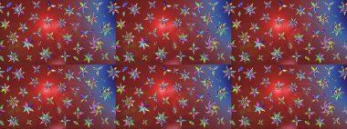 Çiçek süslemeli çizim deseni. Kahverengi ve kırmızı renkte çiçekler. Raster illüstrasyonu.