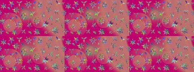 Küçük çaplı çiçeklerdeki basit şirin desenler. Tekstil veya kitap kapakları, imalat, duvar kağıtları, baskı, hediye paketi ve yapıştırma kitabı için çiçek eskizi geçmişi. Raster illüstrasyonu.