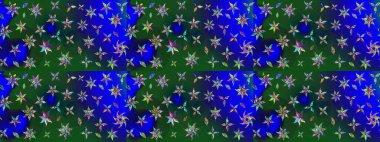 Raster güzel bir çiçek deseni çizmiş. Bahar mevsimi. Tatil havası. Nazik romantik baskı. Mavi ve yeşil renkte çiçekler.