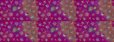 Küçük çiçekteki sevimli çiçek deseni. Raster illüstrasyonu. Tony 'nin kumaş kalıbını çiz. Modaya uygun kumaş deseni.