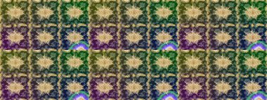 Süslü raster dekorasyonu. Lüks, kraliyet ve Viktorya dönemi konsepti. Yeşil yerine altın rengi barok çiçekli eskiz deseni. Yeşil renkte altın element.