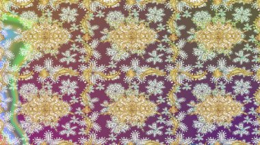 Süslü dantel iz sürücü. Tarafsız renkler üzerine geleneksel Arapça dekor. Çiçek süslemeli Raster eskiz deseni. Doğu tarzında klasik tasarım öğesi. Duvar kağıdı için altın süslü illüstrasyon.