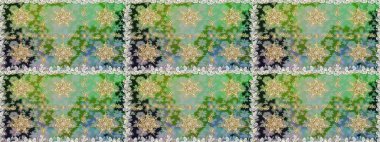 Barok tarzında duvar kağıdı tasarımı için kusursuz damaske deseni arkaplanı. Altın elementlerle nötr renklerde altın desen. Süslü raster dekorasyonu.