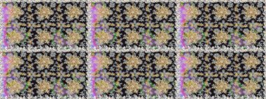 Gri renklerde, altın elementlerle kusursuz desen. Kusursuz klasik raster altın desenli. Raster illüstrasyonu. Klasik klasik klasik arka plan. Geleneksel oryantasyon süsü.