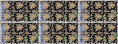 Raster illüstrasyonu. Gri renklerde ve altın elementlerle klasik, pürüzsüz desen.